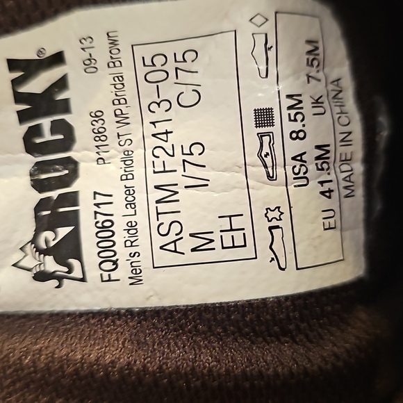 NWOT Rocky Original Men's Steele Toe, WaterProof Lacer Leather Boots, 8-1/2 USA - Picture 11 of 17